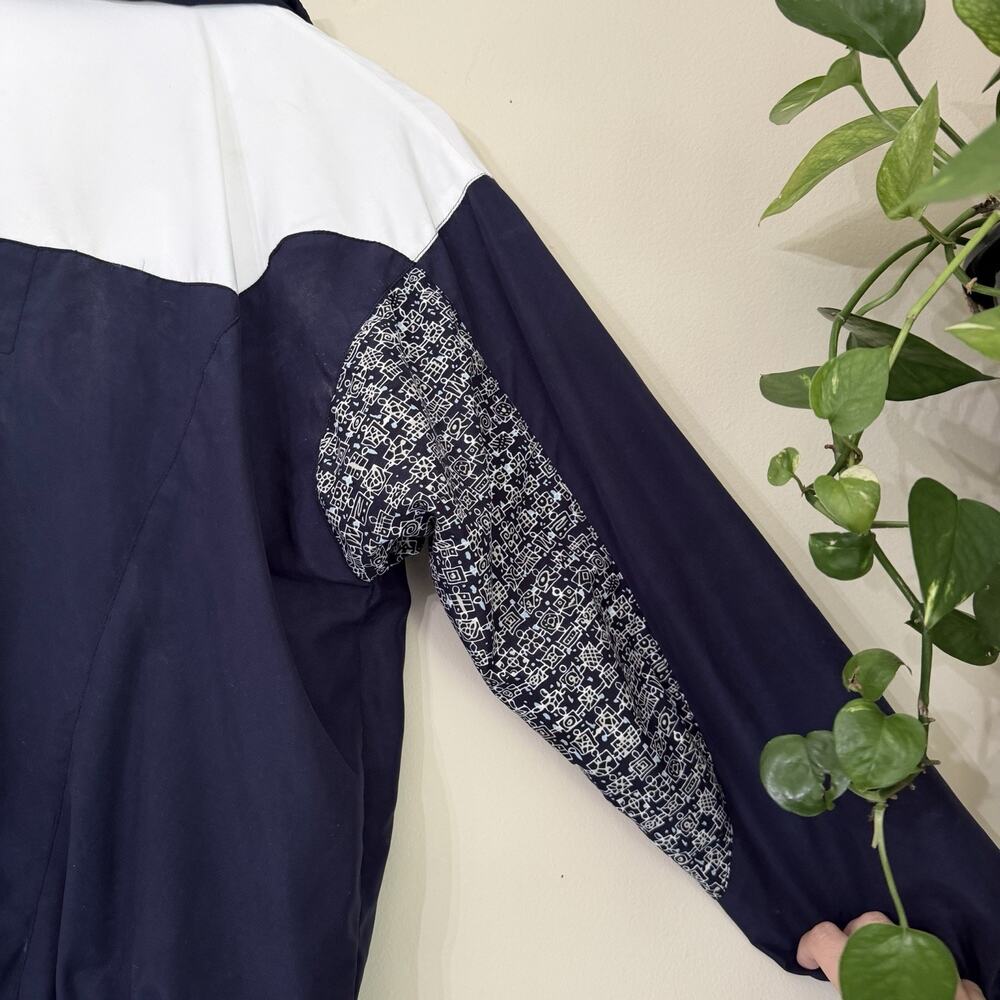 Vintage Wilson Windbreaker Jacket Womens Small Navy Embroidered Full Zip Retro - Picture 9 of 10